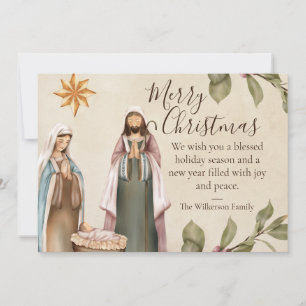 Cartes Pour Fêtes Annuelles Scène de Nativité Noël religieux