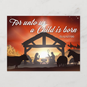 Cartes Pour Fêtes Annuelles Scène de Nativité personnalisable Noël religieux