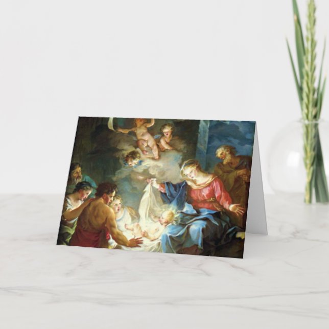 Cartes Pour Fêtes Annuelles Scène de nativité pour Noël - Pierre (Devant)