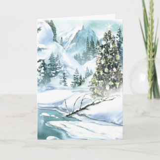 Cartes Pour Fêtes Annuelles Scène De Neige