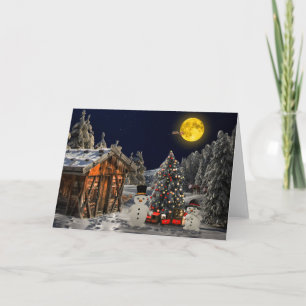 Cartes Pour Fêtes Annuelles Scène de neige de Noël