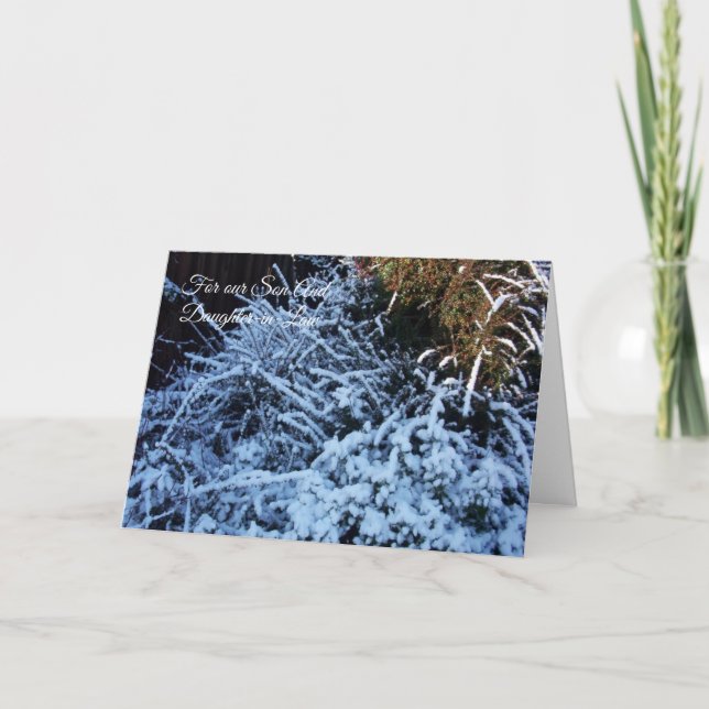 Cartes Pour Fêtes Annuelles Scène de neige Fils et belle fille Noël (Devant)