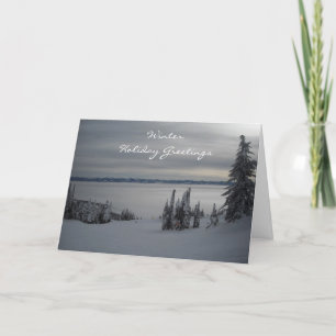 Cartes Pour Fêtes Annuelles Scène de neige hivernale