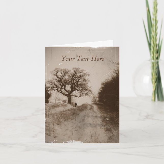 Cartes Pour Fêtes Annuelles scène de neige hivernale photo originale (Devant)