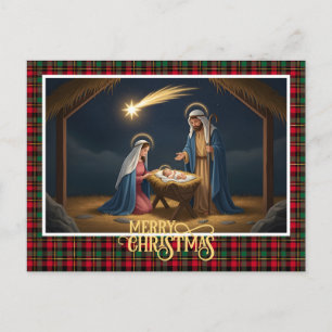Cartes Pour Fêtes Annuelles Scène de Noël avec l'Enfant Jésus dans la crèche