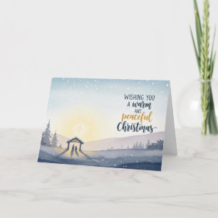 Cartes Pour Fêtes Annuelles Scène de Noël Chaleureuse et Paisible Art de Noël