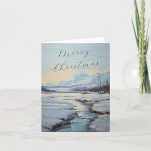 Cartes Pour Fêtes Annuelles Scène de Noël hivernal personnalisée Lettre de fam