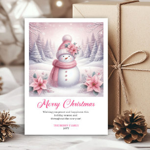 Cartes Pour Fêtes Annuelles Scène de Noël hivernale éditable Charmant Pinkmas
