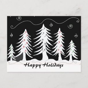 Cartes Pour Fêtes Annuelles Scène de Noël noir et blanc