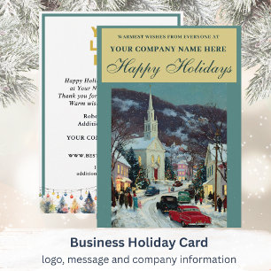 Cartes Pour Fêtes Annuelles Scène de Noël nostalgique festive Logo d'entrepris