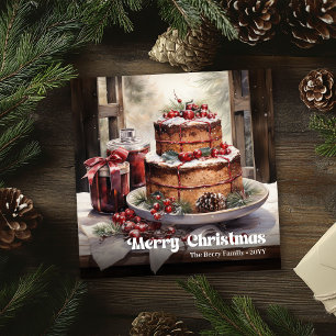 Cartes Pour Fêtes Annuelles Scène de Noël rustique et cosy, festive vintage