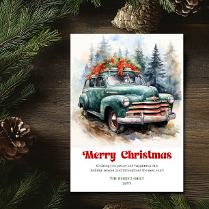 Cartes Pour Fêtes Annuelles Scène de Noël rustique intemporelle Noël vintage
