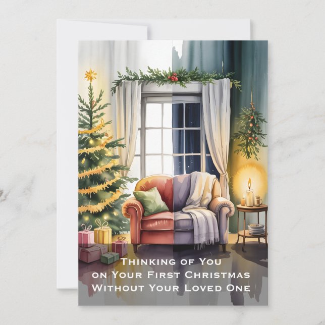 Cartes Pour Fêtes Annuelles Scène de Noël sincère avec contraste hivernal (Devant)