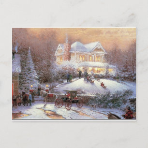 Cartes Pour Fêtes Annuelles Scène de Noël victorienne