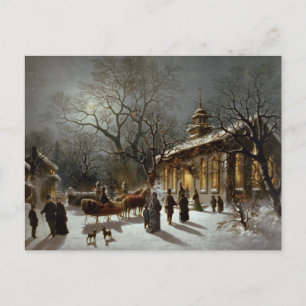 Cartes Pour Fêtes Annuelles Scène de Noël Vintage