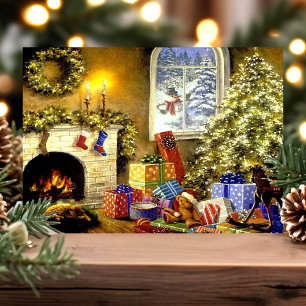 Cartes Pour Fêtes Annuelles Scène de Noël vintage