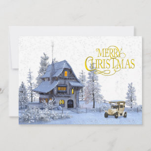 Cartes Pour Fêtes Annuelles Scène de Noël vintage Joyeux Noël et Photo