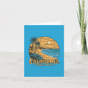 Cartes Pour Fêtes Annuelles Scène de plage californienne au coucher du soleil 