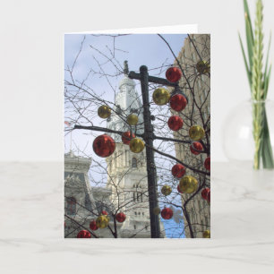 Cartes Pour Fêtes Annuelles Scène de rue des Vacances