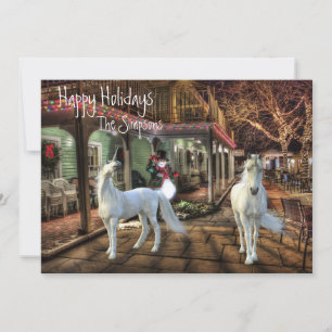 Cartes Pour Fêtes Annuelles Scène de vacances fantastique de licorne de Noël
