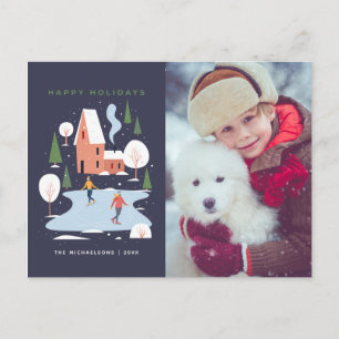 Cartes Pour Fêtes Annuelles Scène de vacances minimaliste d'hiver