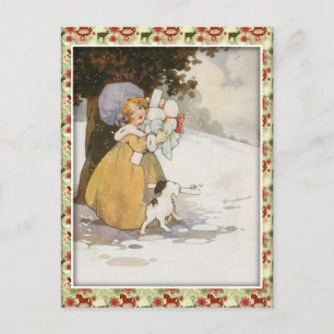 Cartes Pour Fêtes Annuelles Scène de vacances vintage