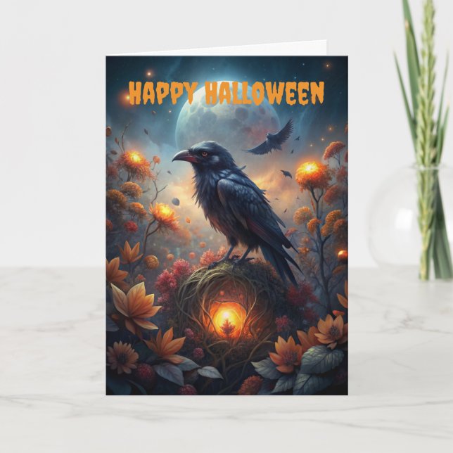 Cartes Pour Fêtes Annuelles Scène Déplaisante d'Halloween (Devant)