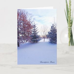 Cartes Pour Fêtes Annuelles Scène d'hiver à Davenport, Iowa Note Card