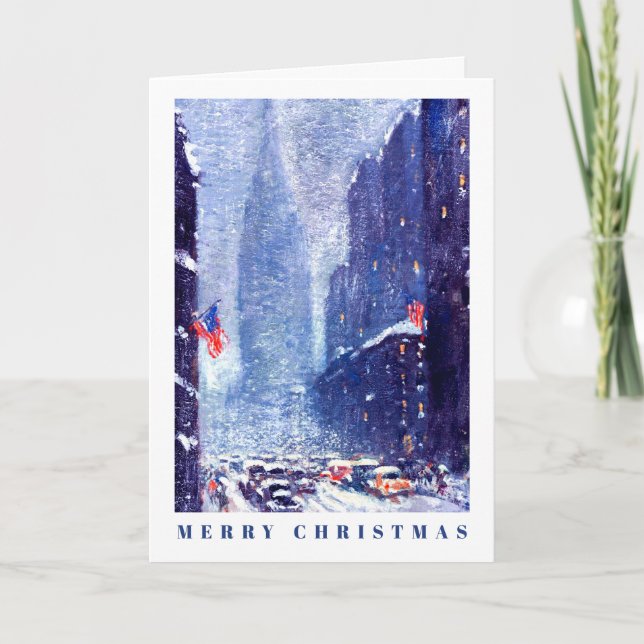 Cartes Pour Fêtes Annuelles Scène D'Hiver À Manhattan. Noël (Devant)