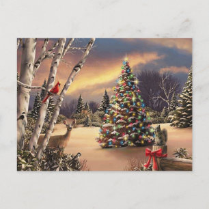 Cartes Pour Fêtes Annuelles Scène d'hiver de Noël