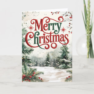 Cartes Pour Fêtes Annuelles Scène d'hiver Joyeux Noël