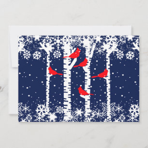 Cartes Pour Fêtes Annuelles Scène du Cardinal d'Hiver