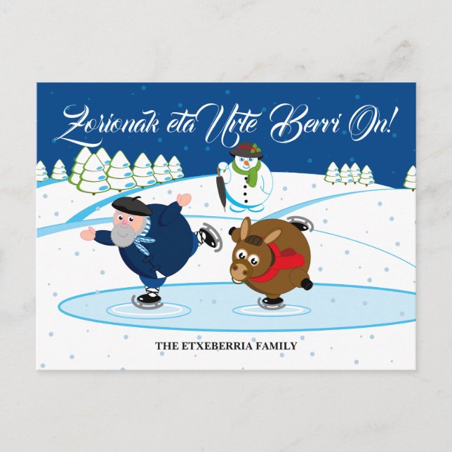 Cartes Pour Fêtes Annuelles Scène faite sur commande de Noël, patinage de (Devant)