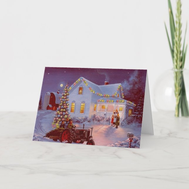 Cartes Pour Fêtes Annuelles Scène familiale de Noël (Devant)