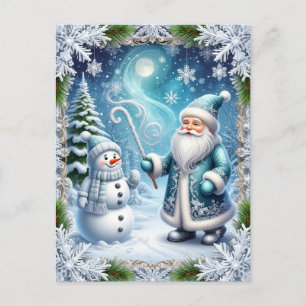 Cartes Pour Fêtes Annuelles Scène festive de Noël enneigée