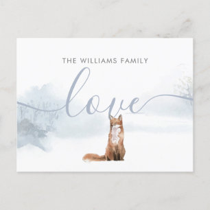 Cartes Pour Fêtes Annuelles Scène forestière hivernale Nom de la famille de re
