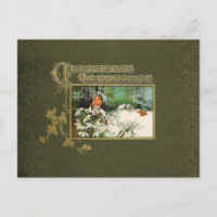 Scène hiver vintage et voeux de Noël