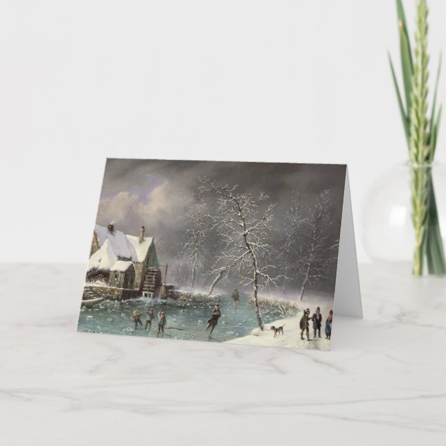 Cartes Pour Fêtes Annuelles Scène hivernale (Devant)