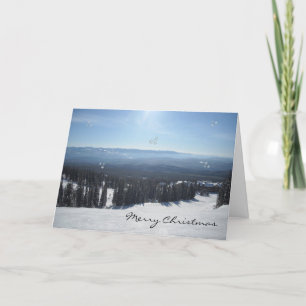 Cartes Pour Fêtes Annuelles Scène hivernale avec des arbres couverts de neige