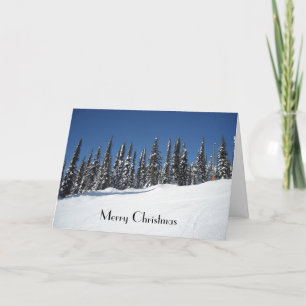 Cartes Pour Fêtes Annuelles Scène hivernale d'arbres couverts de neige