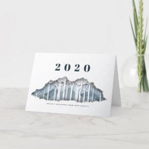 Cartes Pour Fêtes Annuelles Scène hivernale de neige moderne   Salutations du 