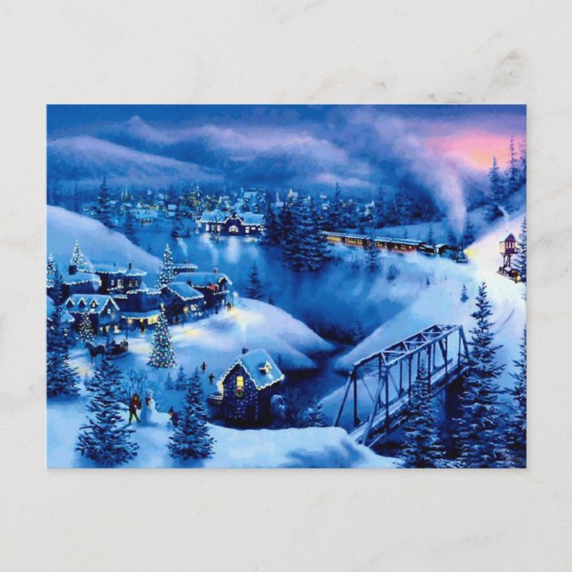 Cartes Pour Fêtes Annuelles Scène hivernale de Noël Wonderland (Devant)