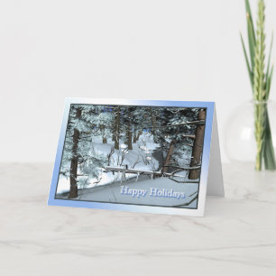 Cartes Pour Fêtes Annuelles Scène hivernale neigeuse