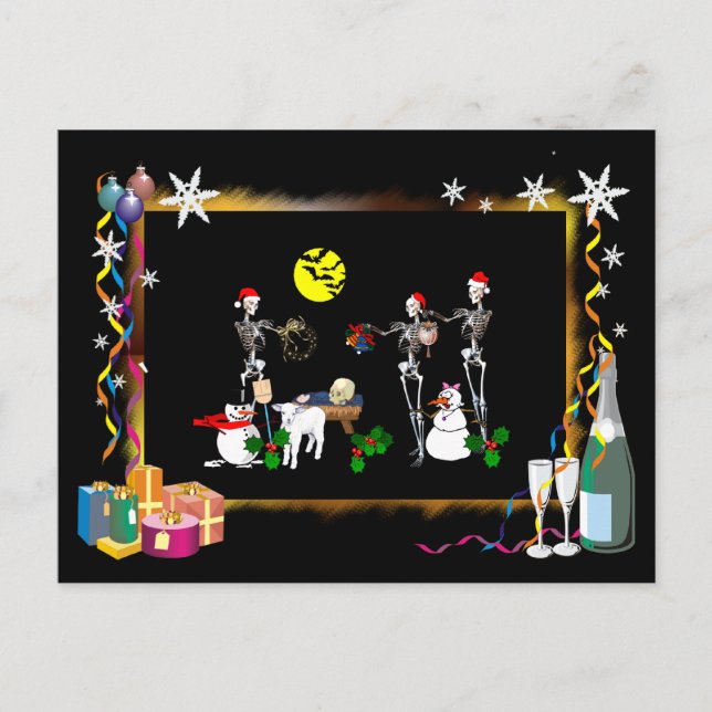 Cartes Pour Fêtes Annuelles Scène Manger Démenté (Devant)