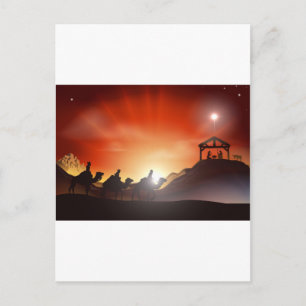 Cartes Pour Fêtes Annuelles Scène traditionnelle de la Nativité de Noël