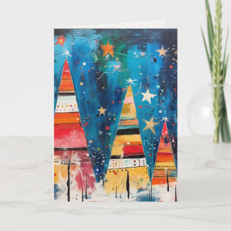 Cartes Pour Fêtes Annuelles Scènes d'arbre de Noël uniques