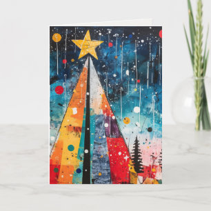 Cartes Pour Fêtes Annuelles Scènes d'arbres de Noël uniques