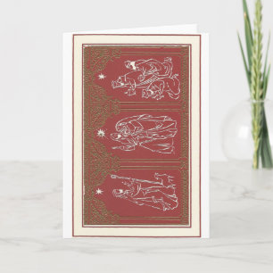 Cartes Pour Fêtes Annuelles Scènes de crèches de Noël vintage