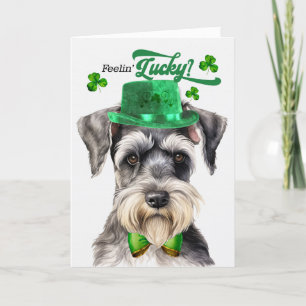 Cartes Pour Fêtes Annuelles Schnauzer Dog Feelin' Lucky St Patrick's Day