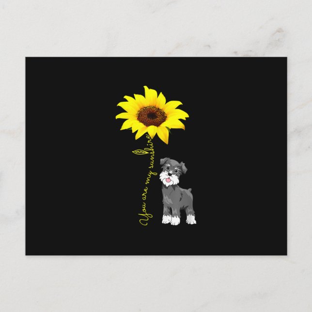 Cartes Pour Fêtes Annuelles Schnauzer Est Mon Soleil Tournesol Schnauzer Maman (Devant)